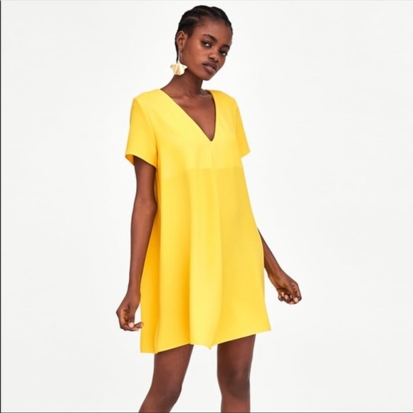 Zara -  Yellow Shift Dress - Picture 1 of 3
